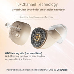 App-Controlled CIC Hearing Aid - Discreet Rechargeable Design - Smart 16 Channel Digital Sound - Personalized Audio Control and comfortable fit