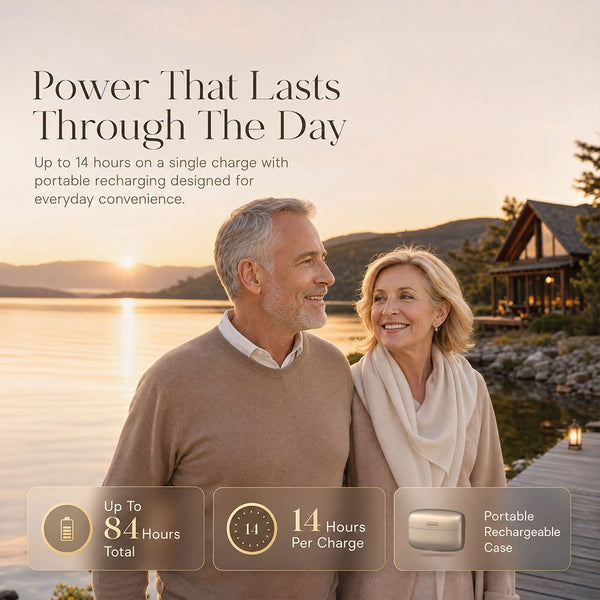 AUREX™ Rechargeable Bluetooth Hearing Aids - discreet receiver-in-canal (RIC) - Claritytone