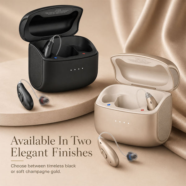 AUREX™ Rechargeable Bluetooth Hearing Aids - discreet receiver-in-canal (RIC) - Claritytone