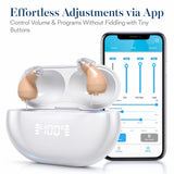 Rechargeable invisible Hearing Aids with App Control – Rechargeable CIC In-Ear, Self-Adjusting 16-Channel Sound, Tinnitus Support, OTC UK – Minura Pro Beige
