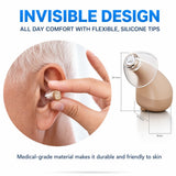 Smart Hearing Aids with App Control – Rechargeable CIC In-Ear, Self-Adjusting 16-Channel Sound, Tinnitus Support, OTC UK – Minura Pro Beige